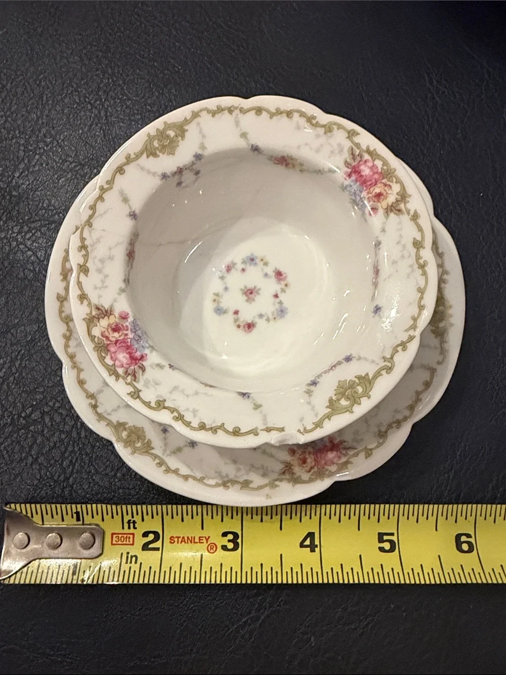 C. Ahrenfeldt Vintage Floral Porcelain Bowl and Saucer Set